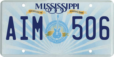 MS license plate AIM506