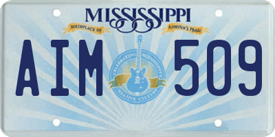 MS license plate AIM509