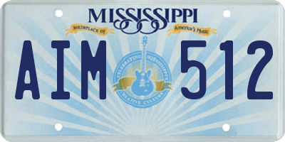 MS license plate AIM512