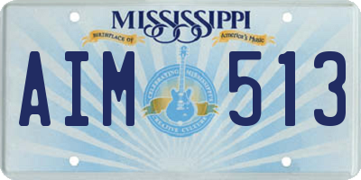 MS license plate AIM513