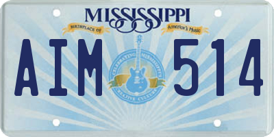 MS license plate AIM514