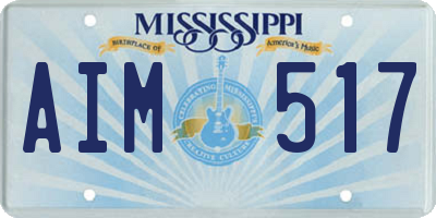 MS license plate AIM517