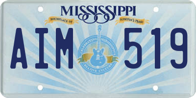 MS license plate AIM519