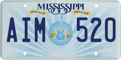 MS license plate AIM520