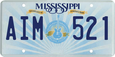 MS license plate AIM521