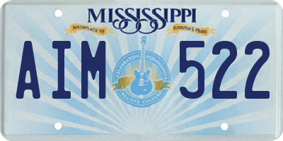 MS license plate AIM522