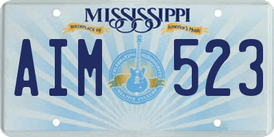 MS license plate AIM523