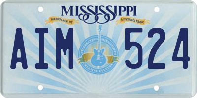 MS license plate AIM524