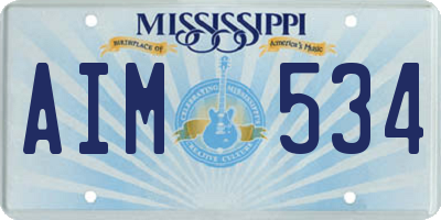 MS license plate AIM534