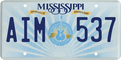 MS license plate AIM537