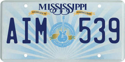 MS license plate AIM539