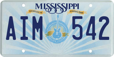 MS license plate AIM542
