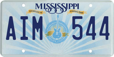 MS license plate AIM544