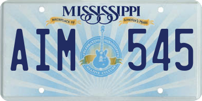 MS license plate AIM545