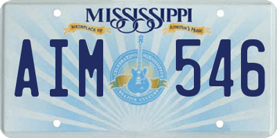 MS license plate AIM546