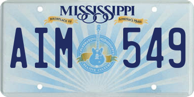 MS license plate AIM549