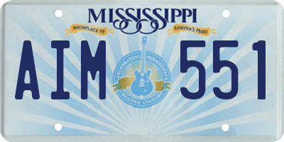 MS license plate AIM551