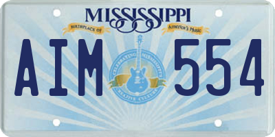 MS license plate AIM554