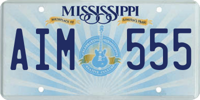 MS license plate AIM555