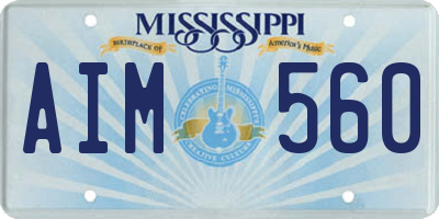 MS license plate AIM560