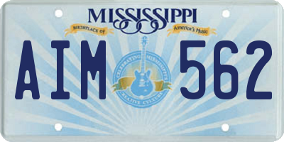 MS license plate AIM562