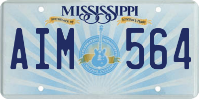 MS license plate AIM564