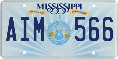 MS license plate AIM566