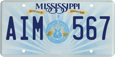 MS license plate AIM567