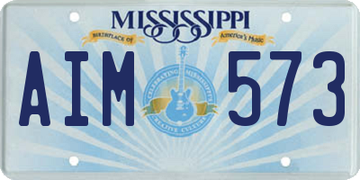 MS license plate AIM573