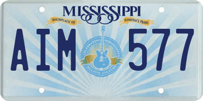 MS license plate AIM577
