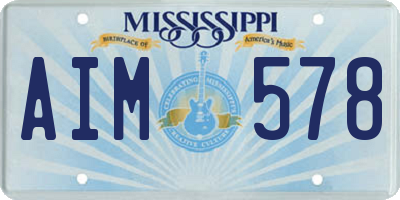 MS license plate AIM578