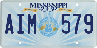 MS license plate AIM579
