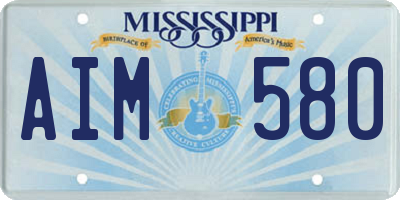 MS license plate AIM580