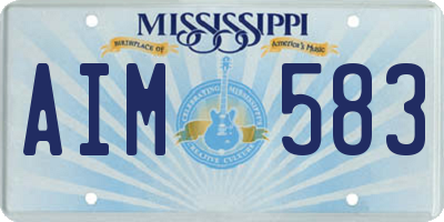 MS license plate AIM583