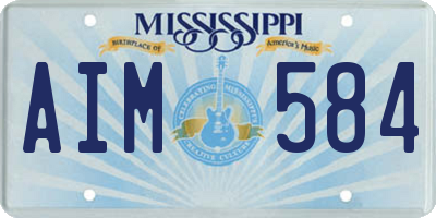 MS license plate AIM584