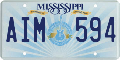 MS license plate AIM594