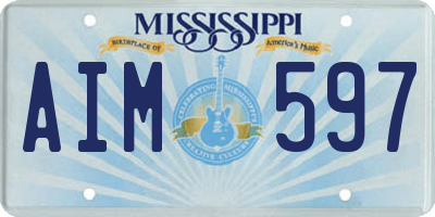 MS license plate AIM597