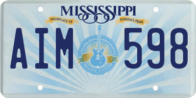 MS license plate AIM598