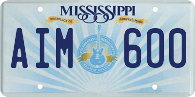 MS license plate AIM600