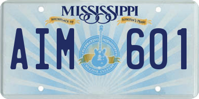 MS license plate AIM601