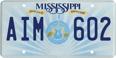 MS license plate AIM602