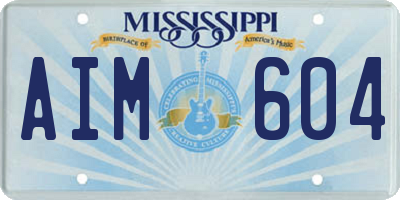MS license plate AIM604