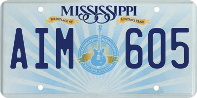 MS license plate AIM605