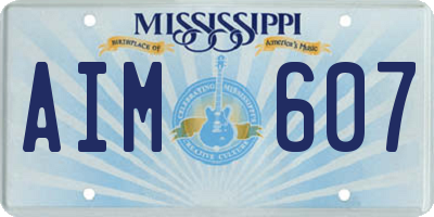 MS license plate AIM607