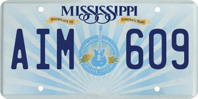MS license plate AIM609