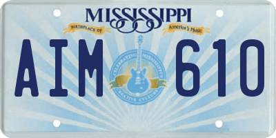 MS license plate AIM610