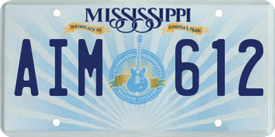 MS license plate AIM612