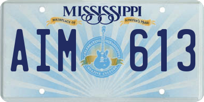 MS license plate AIM613