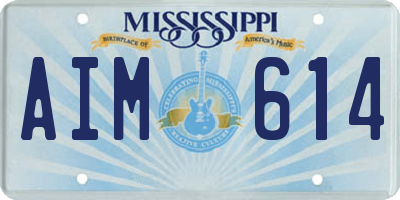 MS license plate AIM614
