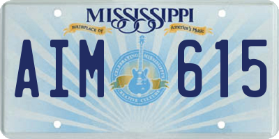 MS license plate AIM615
